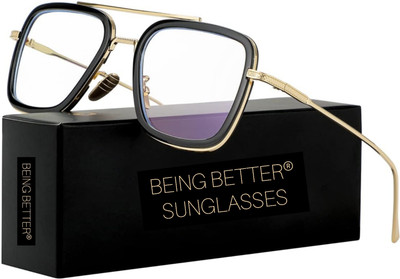 Being Better Retro Square Sunglasses(For Men & Women, Clear)