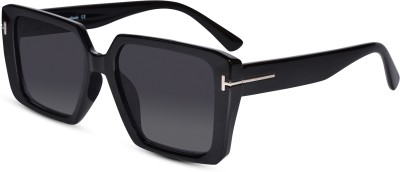 Lenskandy Rectangular Sunglasses(For Men & Women, Grey)