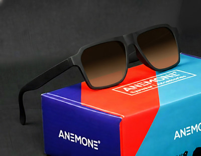 Anemone Retro Square Sunglasses(For Men & Women, Brown)