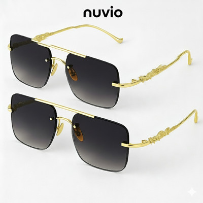 NUVIO Rectangular, Shield Sunglasses(For Men & Women, Violet)