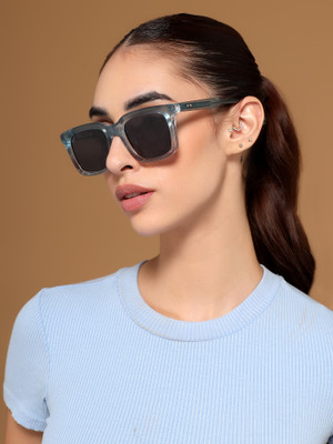 VOYAGE Retro Square Sunglasses(For Men & Women, Grey, Blue)