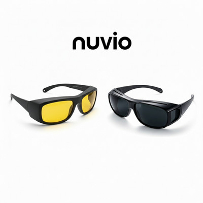 NUVIO Wrap-around, Shield, Spectacle  Sunglasses(For Men & Women, Black, Yellow, Grey)