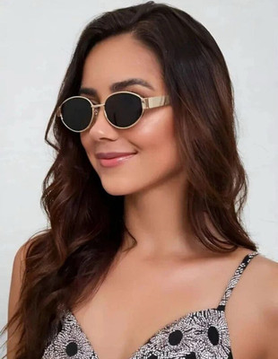 RYB Oval Sunglasses(For Men & Women, Black)