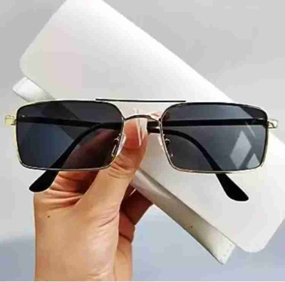 FizzFusion Rectangular Sunglasses(For Men & Women, Silver)