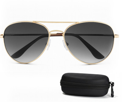 SLOVIC Aviator Sunglasses(For Men, Black, Golden)