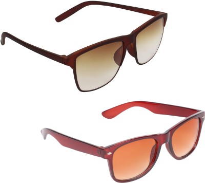 CRIBA Retro Square, Wayfarer Sunglasses(For Boys & Girls, Brown)