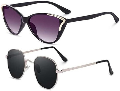 Mention Cat-eye Sunglasses(For Men & Women, Black)