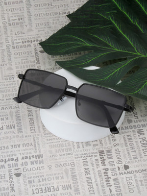 Ted Smith Retro Square Sunglasses(For Men & Women, Black)