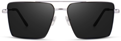 Rich Club Retro Square Sunglasses(For Men, Black)