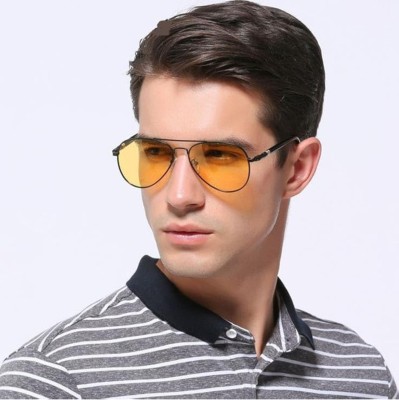 I Flash Aviator Sunglasses(For Men & Women, Yellow)