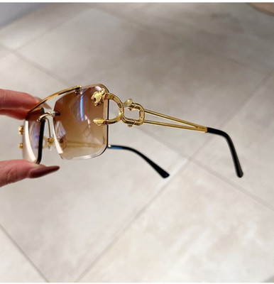 ATOUCH Rectangular Sunglasses(For Men & Women, Brown)