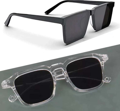 Eyeland Wayfarer, Retro Square Sunglasses(For Men & Women, Black)