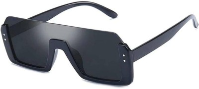 SUMMER DREAM Over-sized, Retro Square Sunglasses(For Men & Women, Black)