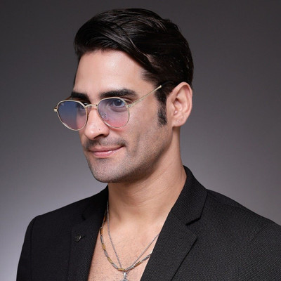 Hashtag eyewear Oval Sunglasses(For Men, Blue, Pink)