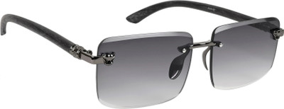 AISLIN Rectangular Sunglasses(For Men & Women, Grey)