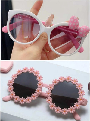 HMF ENTERPRISES Butterfly Sunglasses(For Girls, Black, Pink)