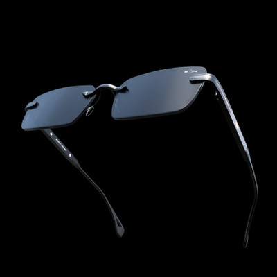 moonx Rectangular Sunglasses(For Men & Women, Black)