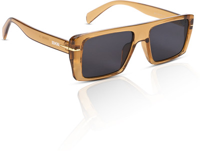 IDOR Rectangular Sunglasses(For Men & Women, Black)