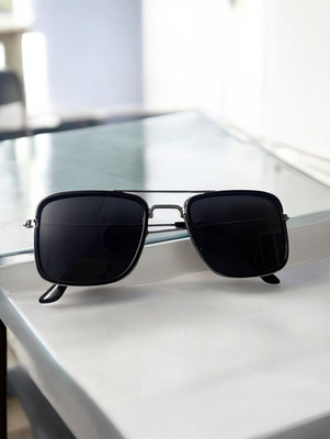 Glasso Retro Square, Aviator, Wayfarer Sunglasses(For Men & Women, Black)