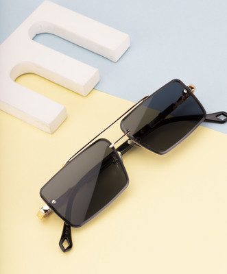 PROVOGUE Rectangular Sunglasses(For Men & Women, Black)