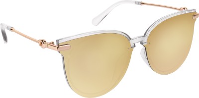 AISLIN Round, Cat-eye Sunglasses(For Women, Pink, Golden)