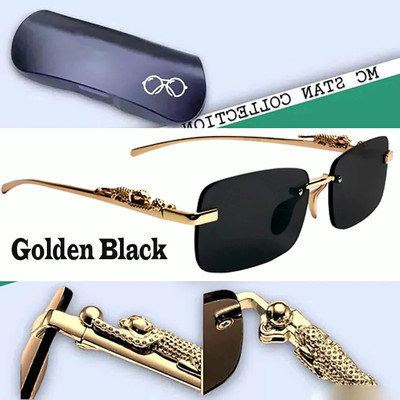 HATin Rectangular Sunglasses(For Men & Women, Black)