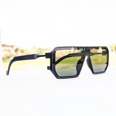 jiebo Retro Square Sunglasses(For Men, Green)