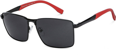 VINCENT CHASE by Lenskart Rectangular Sunglasses(For Men & Women, Grey)