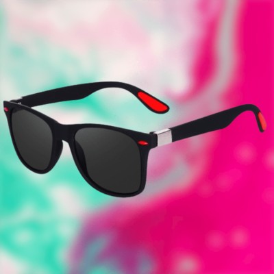 Supreno Retro Square Sunglasses(For Men, Black)