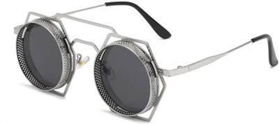 Augen Rectangular Sunglasses(For Men & Women, Grey)