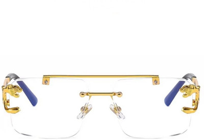 Zeemork Rectangular, Retro Square Sunglasses(For Men & Women, Clear)