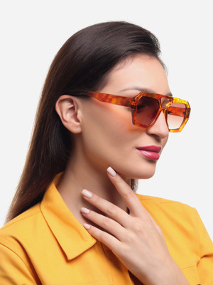 PELLE LUXUR Round Sunglasses(For Men & Women, Orange)