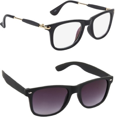 GLAND Wayfarer Sunglasses(For Men & Women, Clear, Black)