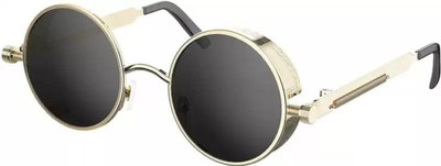Supreno Round Sunglasses(For Men, Black)
