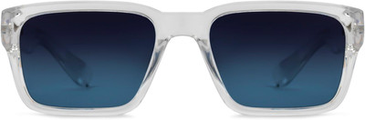 HEXXA Over-sized, Rectangular, Retro Square, Wrap-around Sunglasses(For Men, Clear)