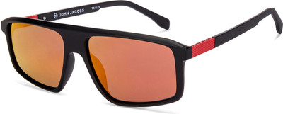 john jacobs Rectangular Sunglasses(For Men, Brown)