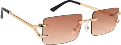 AISLIN Rectangular Sunglasses(For Men & Women, Brown)