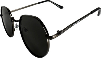 Matteo Bianchi Round Sunglasses(For Men & Women, Black)