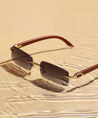 French Accent Rectangular Sunglasses(For Men & Women, Grey)