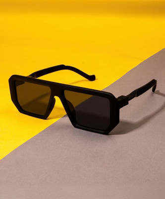 kingsunglasses Retro Square Sunglasses(For Men & Women, Black)