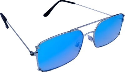 jiame Rectangular Sunglasses(For Men & Women, Blue)