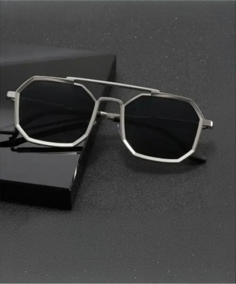 Fash Retro Square Sunglasses(For Men & Women, Black)