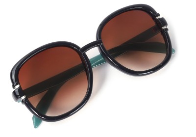 Noir Gaze Retro Square Sunglasses(For Women, Brown)