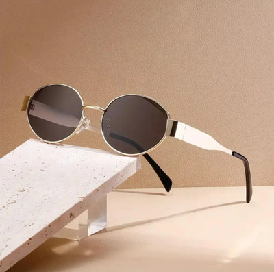 Sunglance Round, Oval, Retro Square, Aviator Sunglasses(For Men & Women, Black)