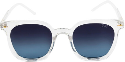 HEXXA Over-sized, Rectangular, Retro Square, Wrap-around Sunglasses(For Men, Clear)
