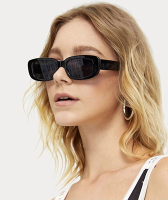 Accentz Rectangular Sunglasses(For Boys & Girls, Black)