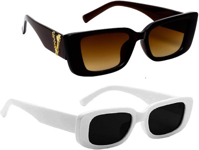 TheWhoop Rectangular Sunglasses(For Men & Women, Multicolor)