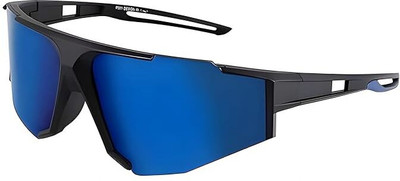Swagify Wrap-around Sunglasses(For Men & Women, Blue)