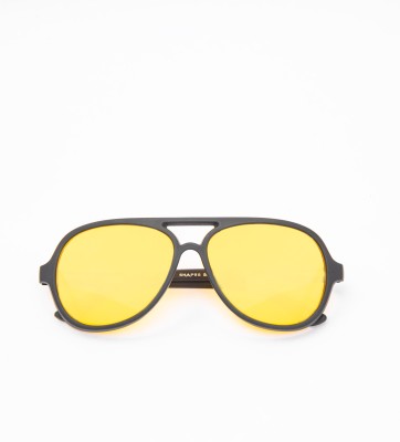 Shapesandshades Aviator Sunglasses(For Men & Women, Yellow)