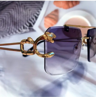 FizzFusion Rectangular Sunglasses(For Men & Women, Grey)
